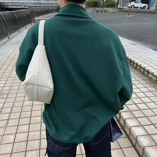Oversized Half-Zip Color Sweatshirt