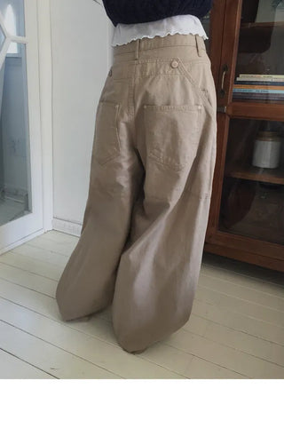 4-button secret pocket wide pants - 4 colors
