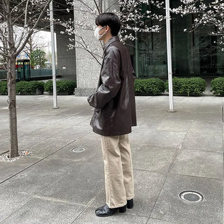 Single Half Leather Jacket