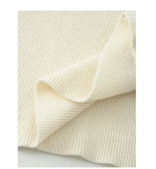 Ribbed Turtleneck Basic Knit T-Shirt