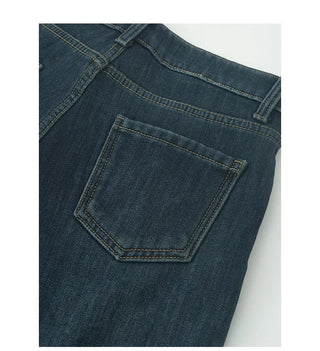 Straight stitch denim pants