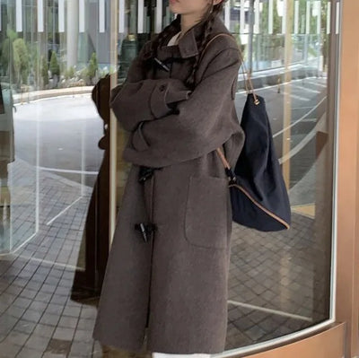 Boucle Duffle Wool Long Coat