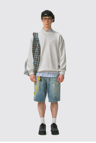 [Monterest] Relaxed Fit Logo Embroidered Sweatshirt