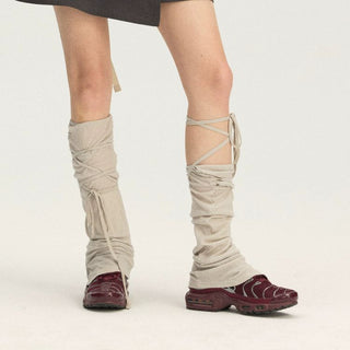 [Monterest] Lyocell Wool Blend Lace-Up Leg Warmers