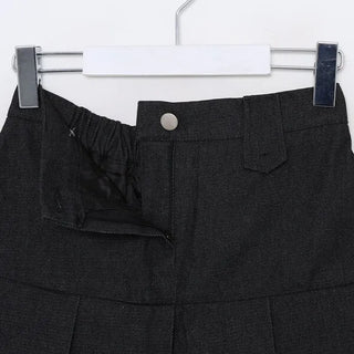 Pleated denim mini skirt