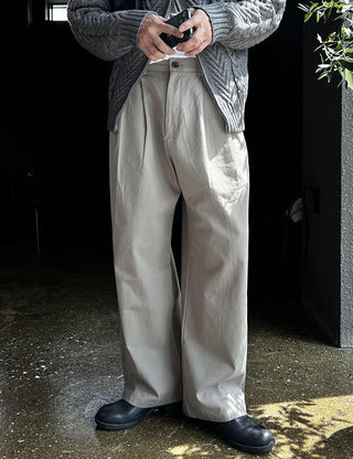 French cotton wide pants (cotton fabric)