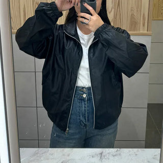 Leather String Short Jacket