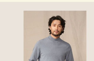 [CULTUM] Cashmere Blend Mock Neck Sweater