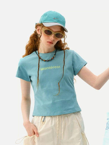 [Monterest] Slim Fit Logo Crewneck T-Shirt