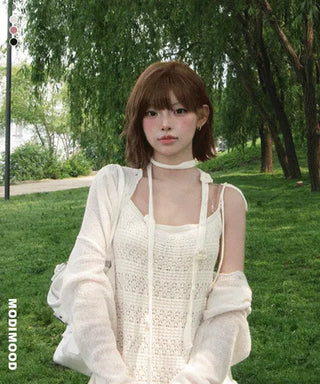 Rose Knit Summer Knitwear Layered ops-3color