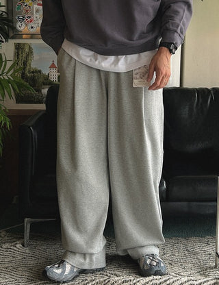 COMBED YARN Single-Pleat Wide Pants (4 colors, M~XL)