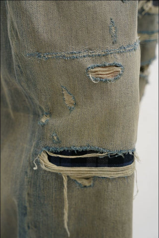 [MASONPRINCE] Repaired Washed Baggy Jeans