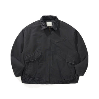 [Monterest] Washed Cotton Work Jacket with Leather Collar