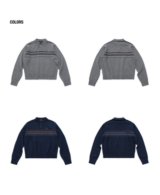 [MASONPRINCE] Striped Polo Wool Sweater