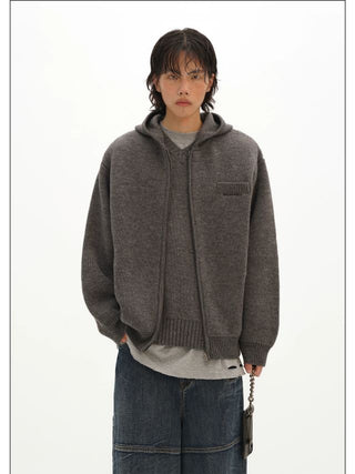 MASONPRINCE Wool Blend Hoodie Cardigan