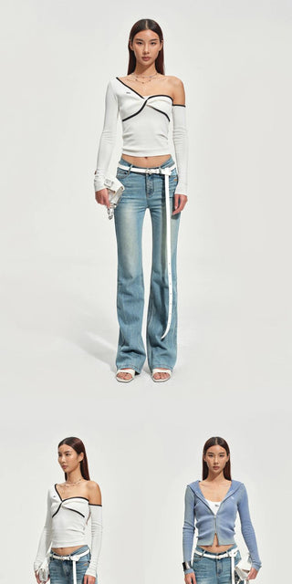[NOTAWEAR] Wave Washed Slim Straight Jeans