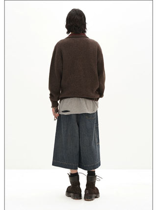 MASONPRINCE Stand Collar Knit Sweater