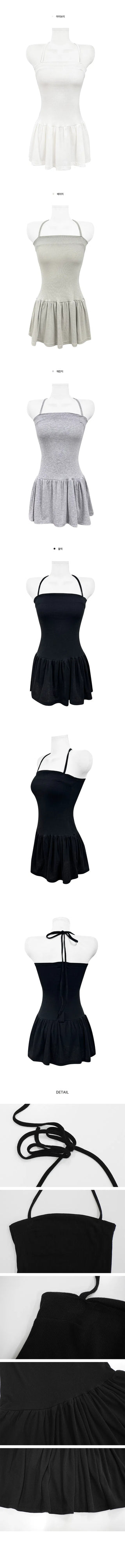 Grand Layered Halter Square Neck Dress