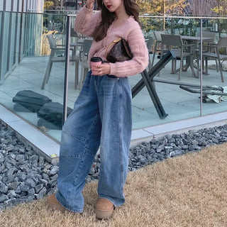 (Unisex) Pintuck Denim Wide Pants
