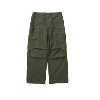 [Monterest] Grid Cotton Drawstring Paratrooper Pants