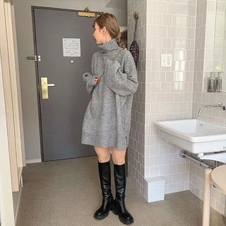 Turtleneck knit dress