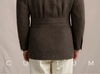 [CULTUM] 1930s Wool Herringbone Check Blazer