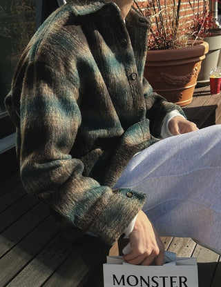 Mars Wool Oversized Plaid Shirt (2 colors)