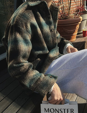 Mars Wool Oversized Plaid Shirt (2 colors)