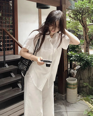 Silky 2-Pocket Blouse Shirt - 4 Colors
