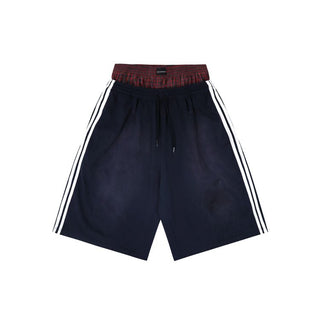 [MASONPRINCE] Side Stripe Wide Leg Bermuda Shorts
