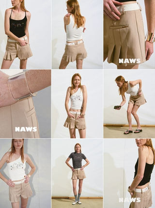 [NOTAWEAR] Embroidered Pleated Skort