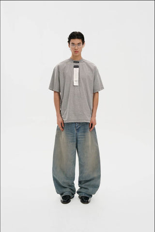 [MASONPRINCE] Receipt Tag Raw Edge Short Sleeve T-Shirt