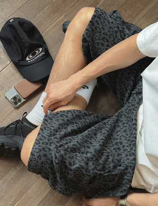 Leopard Print Cargo Elastic Waist Shorts (2 colors)