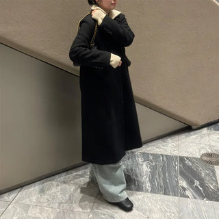 Tailored collar long coat