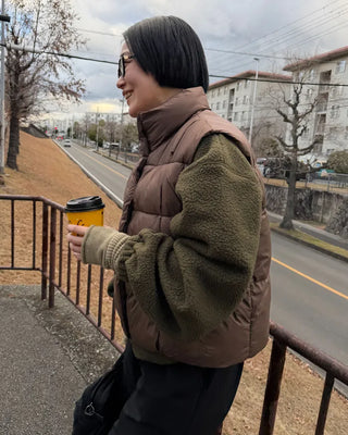 High-neck padded vest