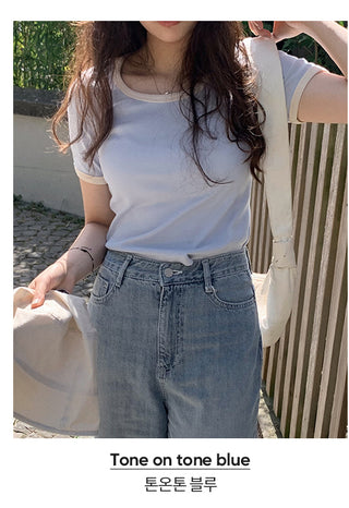 Lined T-shirt - 5 colors