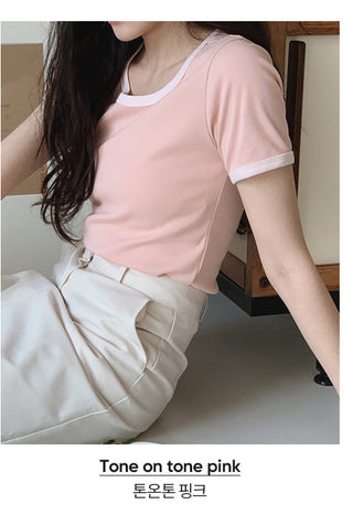 Lined T-shirt - 5 colors