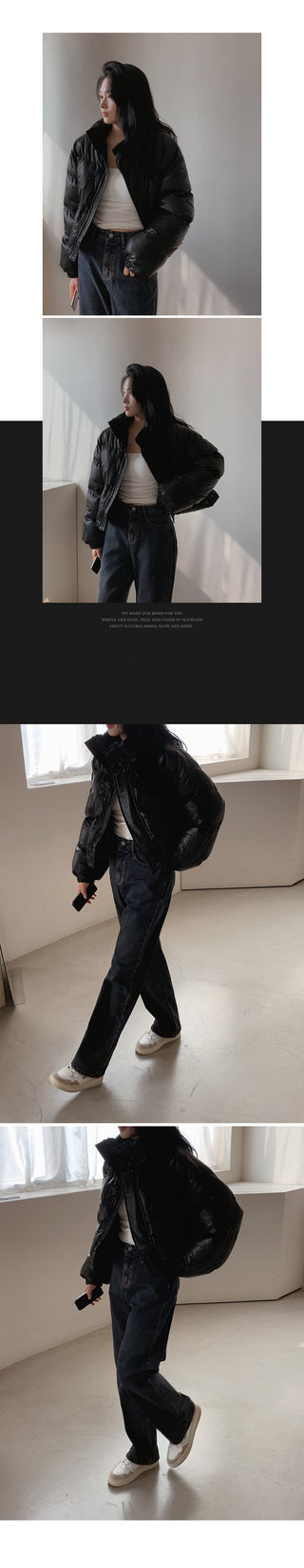 (basic/long) Fleece-lined wide-leg denim pants - 4 sizes