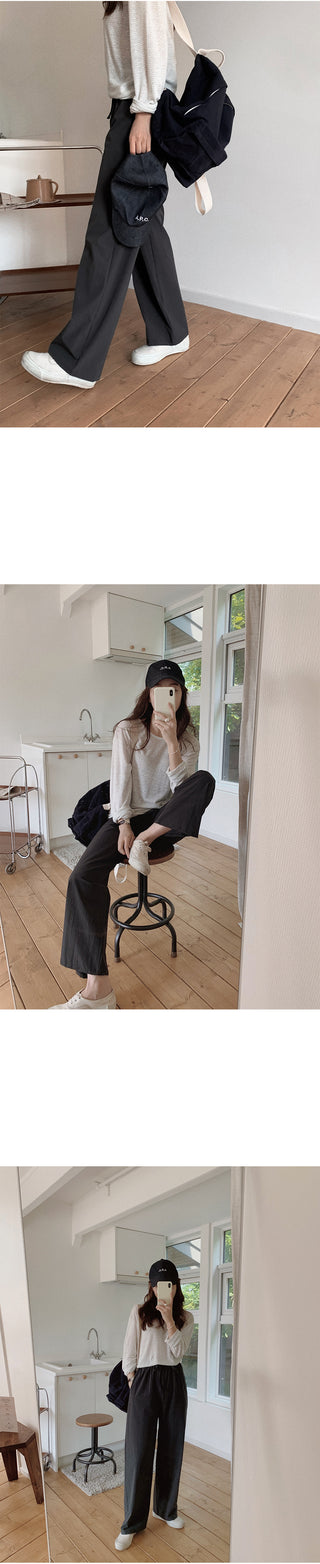 (basic/long) Cool wide pants - 4 colors