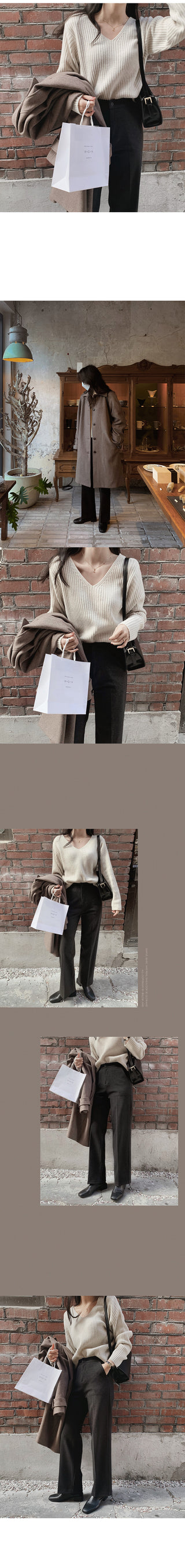 Slim cashmere ribbed knit - 4 colors