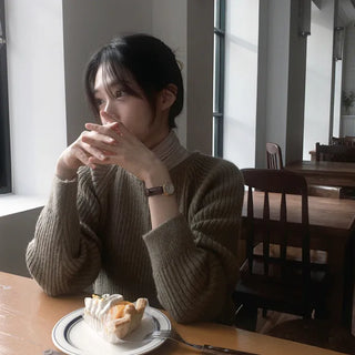 Fleece-lined turtleneck top (11 colors)