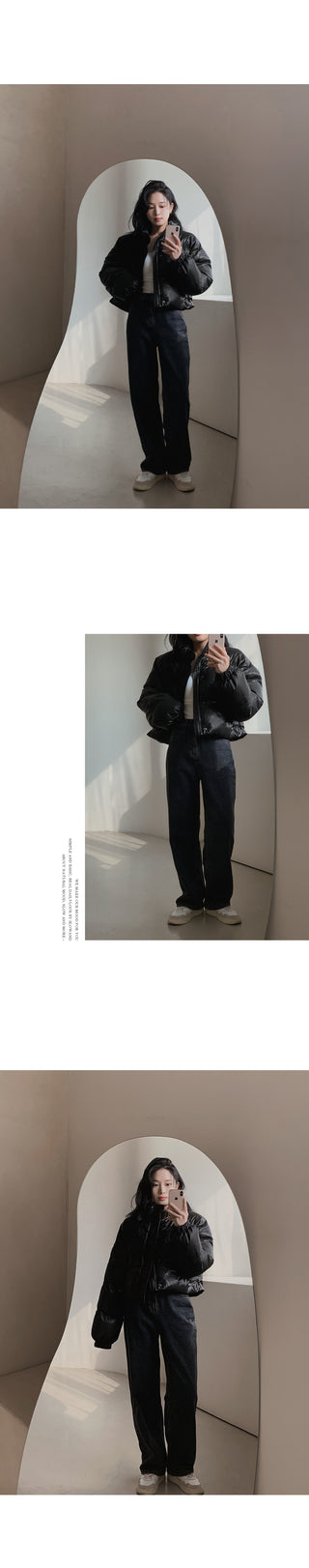 (basic/long) Fleece-lined wide-leg denim pants - 4 sizes
