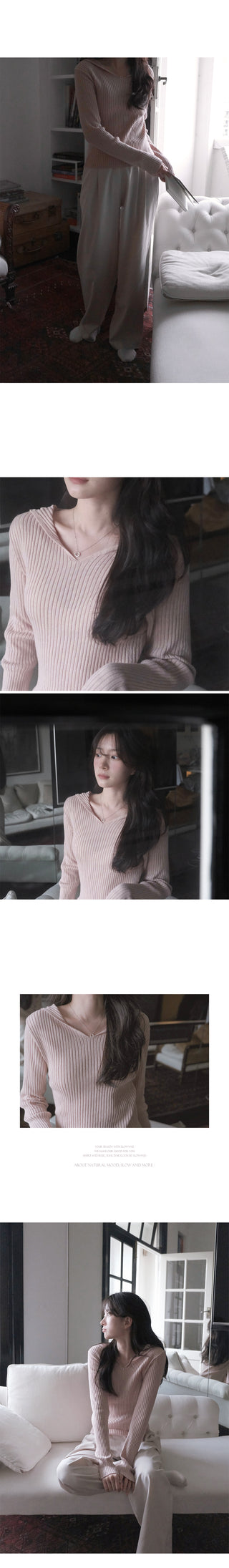 Slim slit ribbed knit - 5 colors