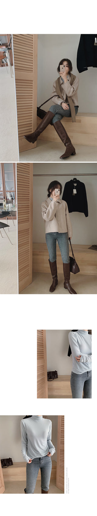 (Over 30,000 sold) Basic Turtleneck T-Shirt - 10 colors