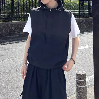 (Unisex) Hooded Anorak Vest