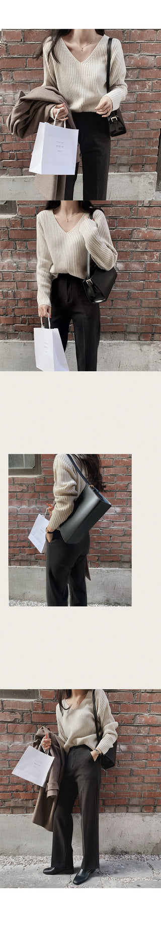 Slim cashmere ribbed knit - 4 colors