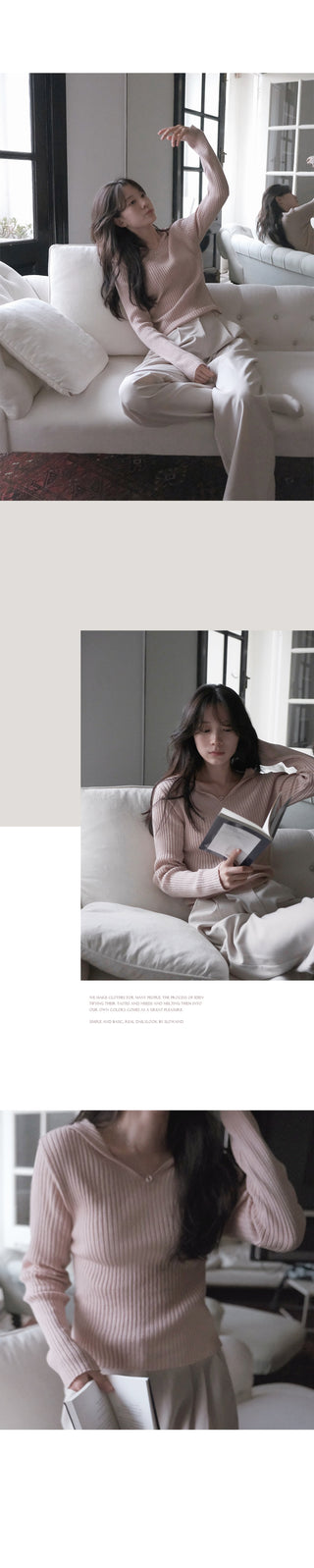 Slim slit ribbed knit - 5 colors