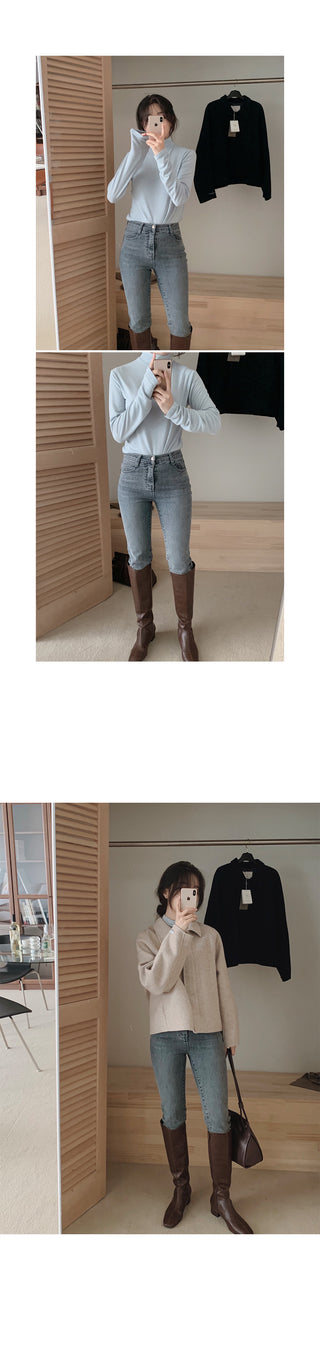 (Over 30,000 sold) Basic Turtleneck T-Shirt - 10 colors