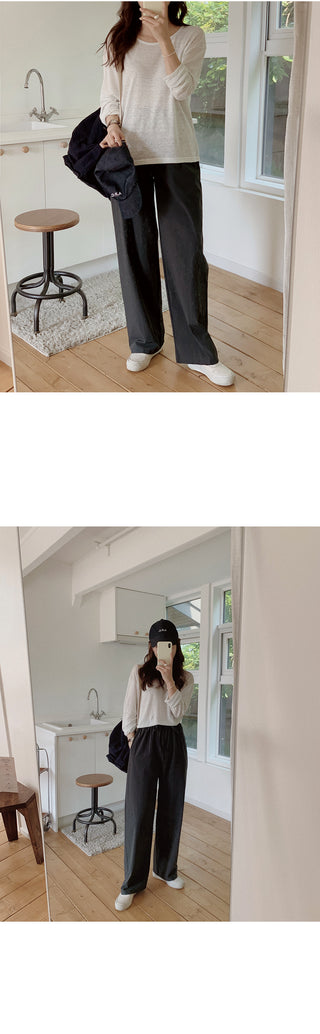 (basic/long) Cool wide pants - 4 colors