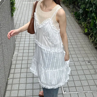 Frilled sleeveless mini dress
